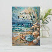 Einladungen für Hochzeiten am Strand (Stehend Vorderseite)