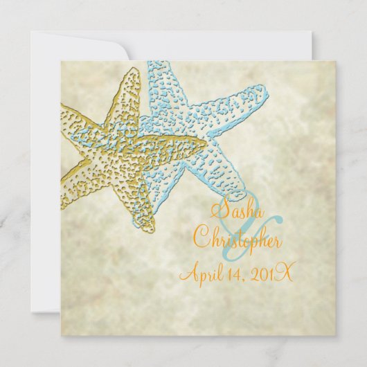 Einladungen für Hochzeiten am Strand/weißer Sand (Vorderseite)