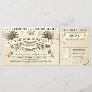 Einladungen für Hochzeiten Boarding Pass