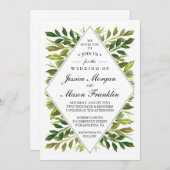 Einladungen für Hochzeiten - Einfache Grüntöne zum (Vorne/Hinten)