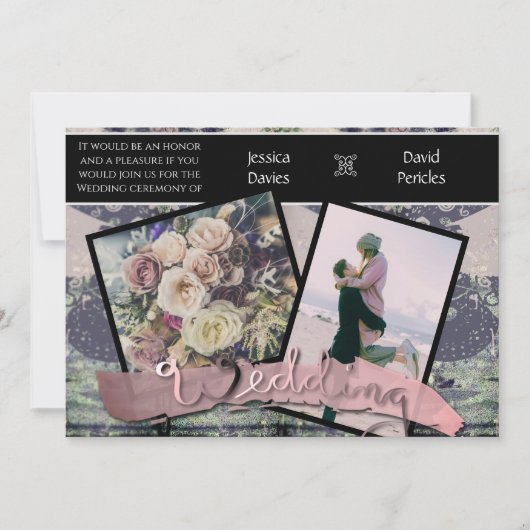 Einladungen für Hochzeiten Fotos & Steampunk (Vorderseite)