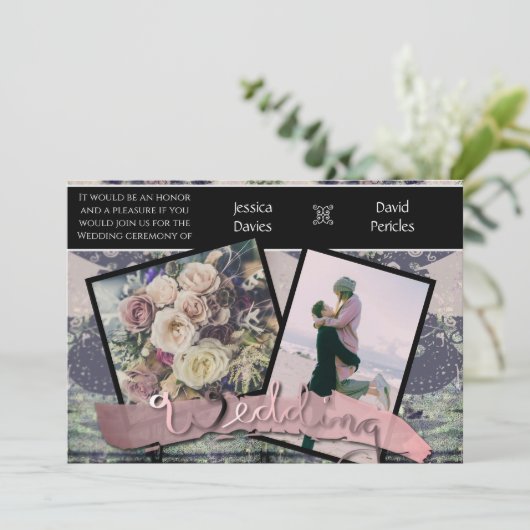 Einladungen für Hochzeiten Fotos & Steampunk (Stehend Vorderseite)