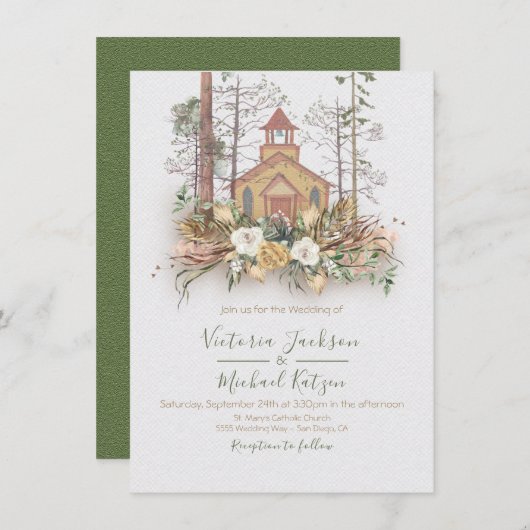 Einladungen für Hochzeiten im Wald (Vorne/Hinten)