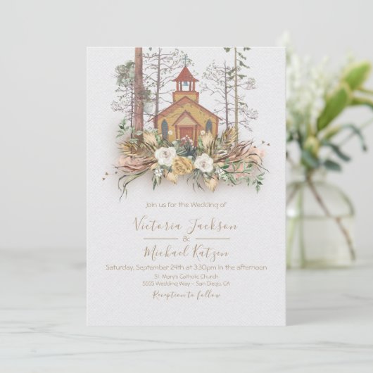 Einladungen für Hochzeiten im Wald (Stehend Vorderseite)