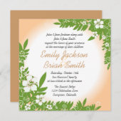 Einladungen für Hochzeiten in Beige-Weiß-Hibiskus (Vorne/Hinten)