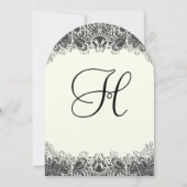 Einladungen für Hochzeiten in Black and Ivory Pais (Vorderseite)