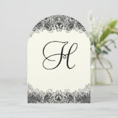 Einladungen für Hochzeiten in Black and Ivory Pais (Stehend Vorderseite)