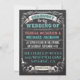 Einladungen für Hochzeiten in Blackboard Vintage