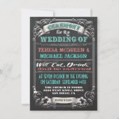 Einladungen für Hochzeiten in Blackboard Vintage (Vorderseite)