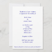 Einladungen für Hochzeiten in Blau und Weiß (Rückseite)