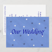 Einladungen für Hochzeiten in Blau und Weiß (Vorne/Hinten)