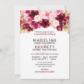 Einladungen für Hochzeiten in Burgund & Blush (Vorderseite)