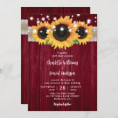 Einladungen für Hochzeiten in Burgund und Sonnenbl (Vorne/Hinten)