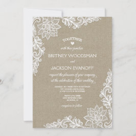 Einladungen für Hochzeiten in Burlap und Floral La