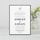 Einladungen für Hochzeiten in der Schwarzen Krawat (Stehend Vorderseite)