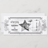 Einladungen für Hochzeiten in Elfenbein und Schwar (Rückseite)