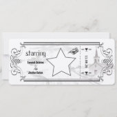 Einladungen für Hochzeiten in Elfenbein und Schwar (Rückseite)