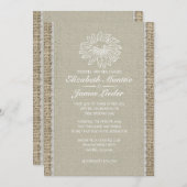 Einladungen für Hochzeiten in Elfenbein Vintag (Vorne/Hinten)