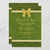 Einladungen für Hochzeiten in Gelb und Grün (Vorne/Hinten)