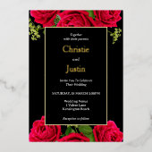 Einladungen für Hochzeiten in Gold Black and Burgu (Vorderseite)