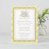 Einladungen für Hochzeiten in Gold Damask (Stehend Vorderseite)