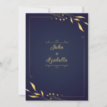 Einladungen für Hochzeiten in Gold und Marineblau