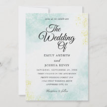 Einladungen für Hochzeiten in goldgeprägtem Aquare