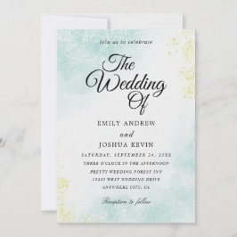 Einladungen für Hochzeiten in goldgeprägtem Aquare