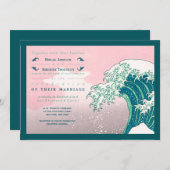 Einladungen für Hochzeiten in japanischem Holzschn (Vorne/Hinten)