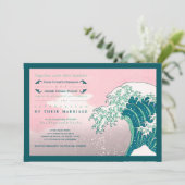 Einladungen für Hochzeiten in japanischem Holzschn (Stehend Vorderseite)