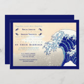 Einladungen für Hochzeiten in japanischem Holzschn (Vorne/Hinten)