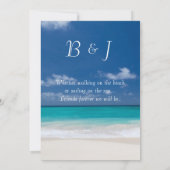 Einladungen für Hochzeiten in Monogram Blue Beach (Rückseite)