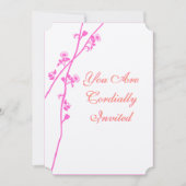 Einladungen für Hochzeiten in Rosa, Grau und Coral (Vorderseite)