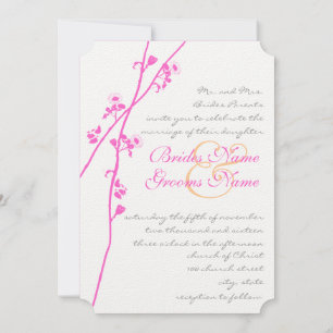 Einladungen für Hochzeiten in Rosa, Grau und Coral