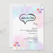 Einladungen für Hochzeiten in Rosa und Blau (Vorderseite)