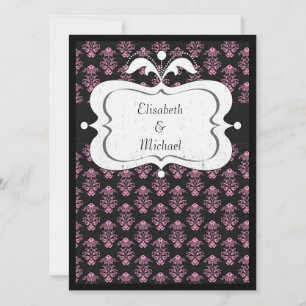 Einladungen für Hochzeiten in Rosa und Schwarz