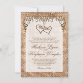 Einladungen für Hochzeiten in Rustikal Burlap (Vorderseite)