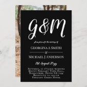 Einladungen für Hochzeiten in Schwarz und Weiß (Vorne/Hinten)