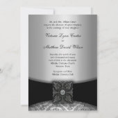 Einladungen für Hochzeiten in Silver & Black Damas (Rückseite)