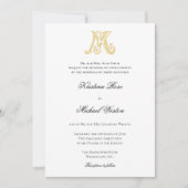 Einladungen für Hochzeiten KM Monogramm oder MK Mo (Vorderseite)