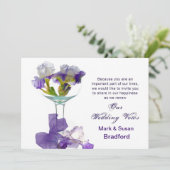 Einladungen für Hochzeiten - Lila Iris (Stehend Vorderseite)