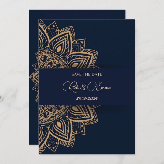 Einladungen für Hochzeiten mit elegantem Design (Vorne/Hinten)