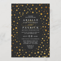 Einladungen für Hochzeiten mit Gold und Black Conf