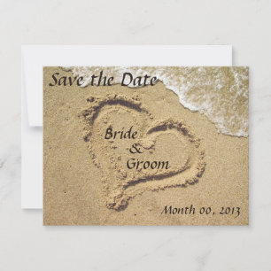 Einladungen für Hochzeiten Save the Date am Strand