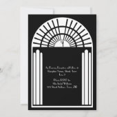 Einladungen für Hochzeiten - Schwarz-Weiß-Art-Déco (Rückseite)