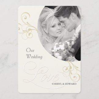 Einladungen für Hochzeiten - Vintages Elfenbein