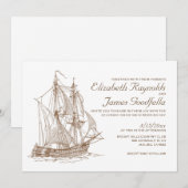 Einladungen für Hochzeiten von antiken Booten (Vorne/Hinten)