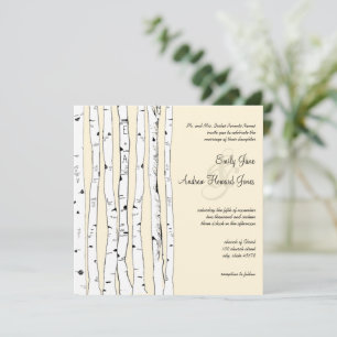 Einladungen für Hochzeiten von Cream Birch Tree