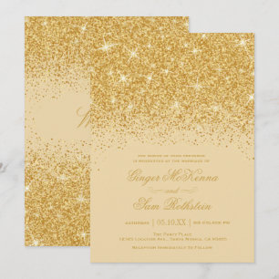 Einladungen für Hochzeiten von Gold Glitzer
