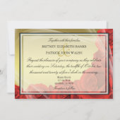 Einladungen für Hochzeiten von Gold und Rote Rose (Rückseite)